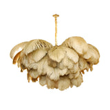 Luxurious Large Pink Feather Chandelier for Living Room Image - 2