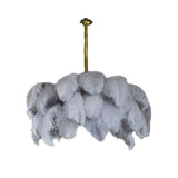 Luxurious Large Pink Feather Chandelier for Living Room Image - 4