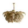 Luxurious Large Pink Feather Chandelier for Living Room Image - 8