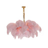 Luxurious Large Pink Feather Chandelier for Living Room Image - 9