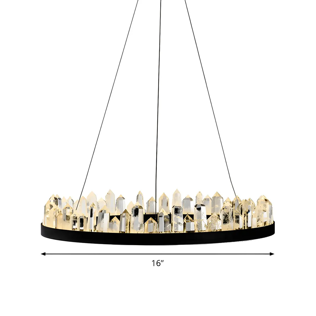 Luxurious Living Room Crystal Circular Pendant Chandelier Image - 5