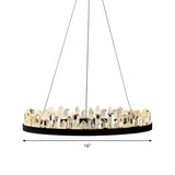 Luxurious Living Room Crystal Circular Pendant Chandelier Image - 5