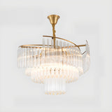 Luxurious Modern Gold 5-Tier Crystal Chandelier Image - 9