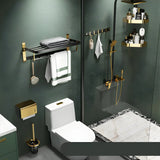 Luxurious Mounting Hardware Black-Gold Bathroom Storage Set Image - 13