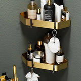 Luxurious Mounting Hardware Black-Gold Bathroom Storage Set Image - 4