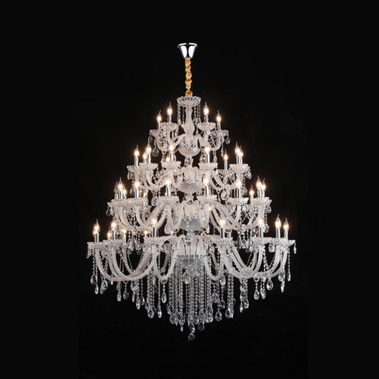 Luxurious Multi-Tier Crystal Candelabra Glass Chandelier Image - 13