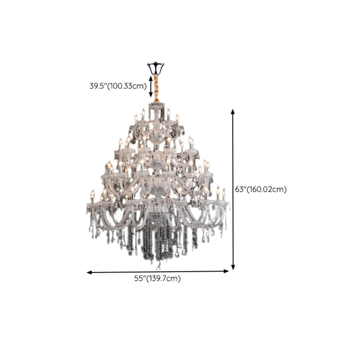 Luxurious Multi-Tier Crystal Candelabra Glass Chandelier Image - 23