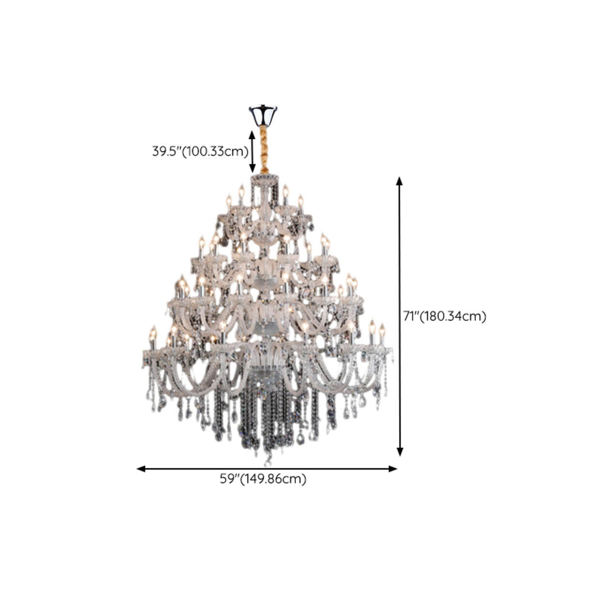 Luxurious Multi-Tier Crystal Candelabra Glass Chandelier Image - 24