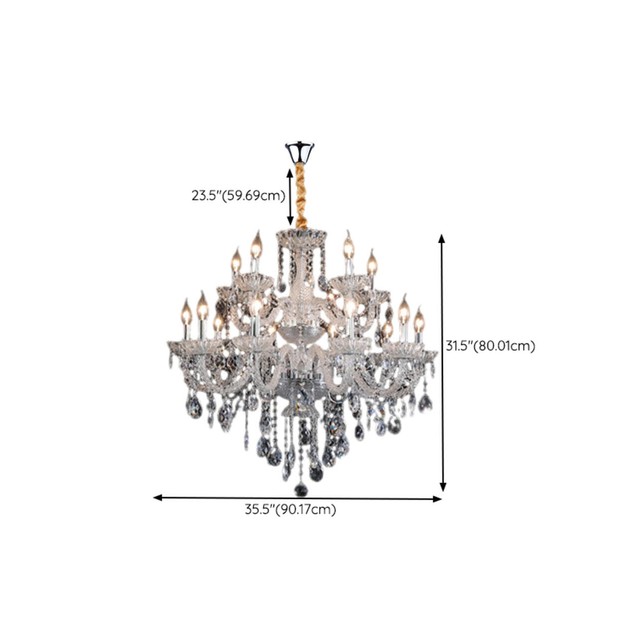 Luxurious Multi-Tier Crystal Candelabra Glass Chandelier Image - 25