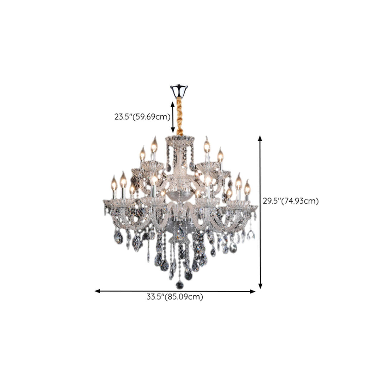 Luxurious Multi-Tier Crystal Candelabra Glass Chandelier Image - 27