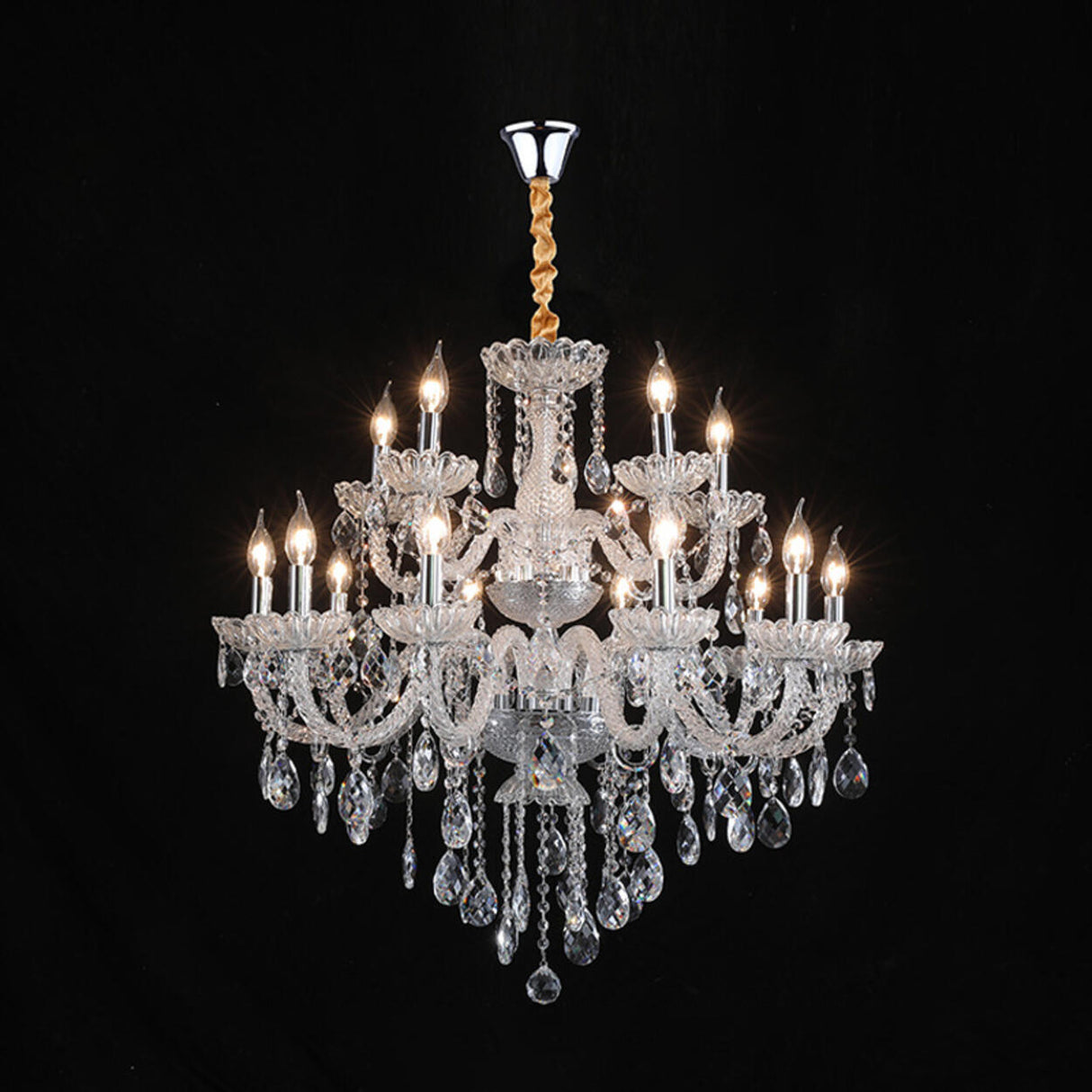 Luxurious Multi-Tier Crystal Candelabra Glass Chandelier Image - 6