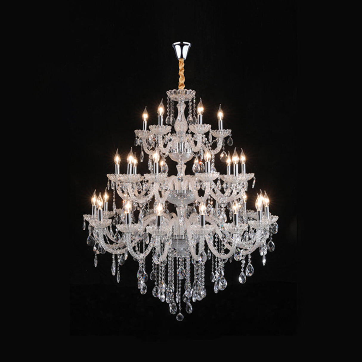 Luxurious Multi-Tier Crystal Candelabra Glass Chandelier Image - 7