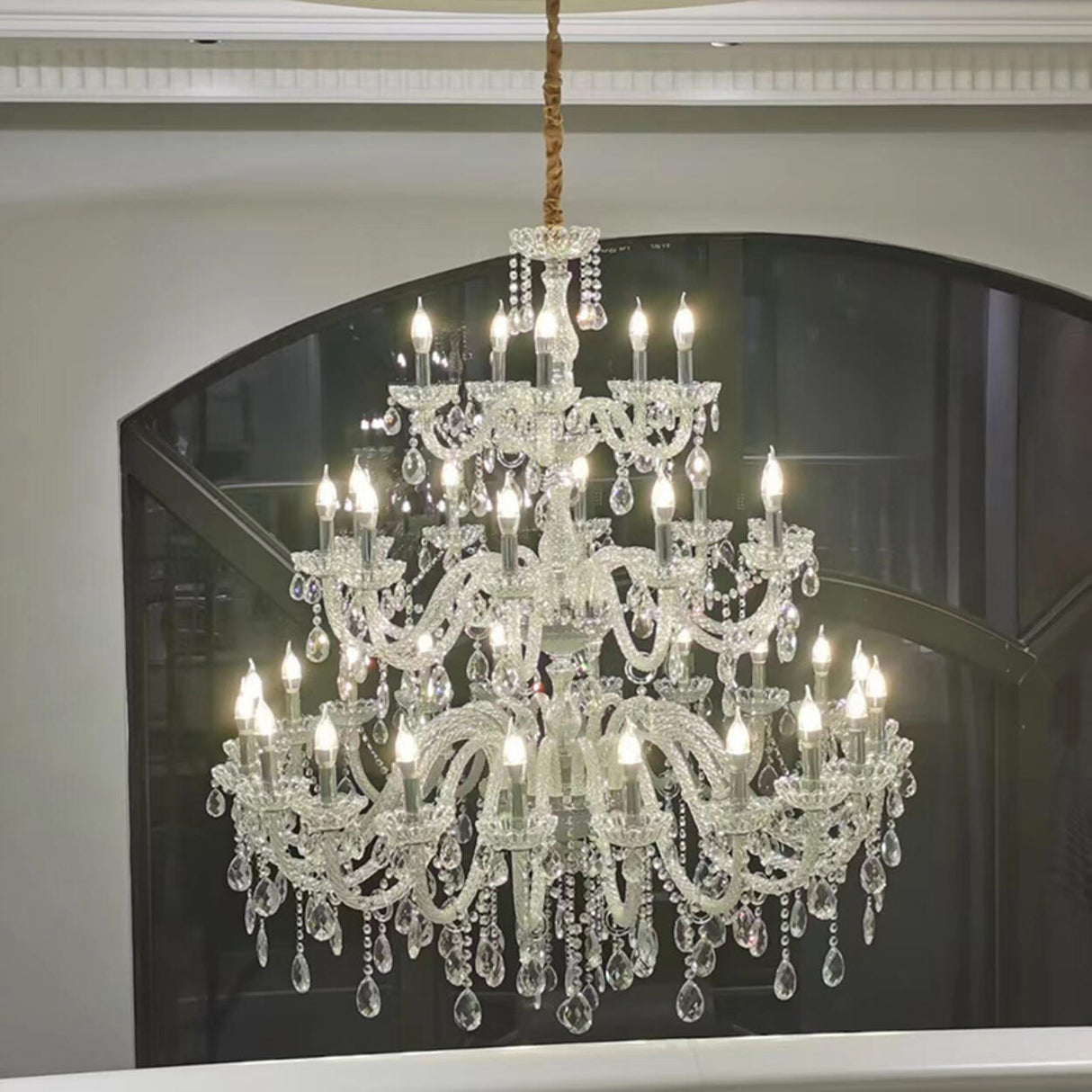 Luxurious Multi-Tier Crystal Candelabra Glass Chandelier Image - 8