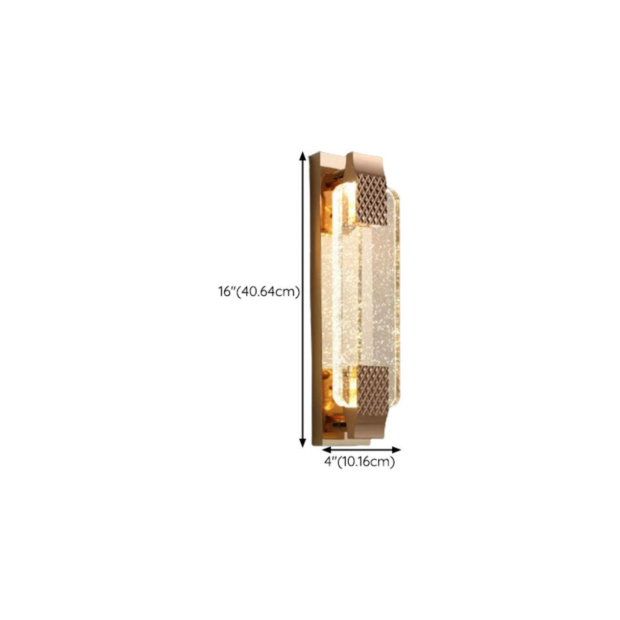 Luxurious Rectangular Crystal Wall Sconce 