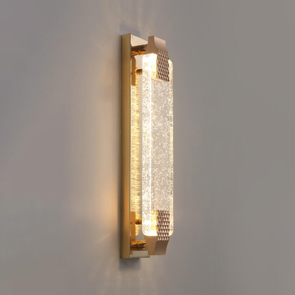 Luxurious Rectangular Crystal Wall Sconce Image - 3