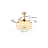 Elegant Shell Decor Round Ceiling Fan with LED Light Image - 22