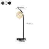 Luxurious Sparkling White Crystal Ball Arc Table Lamp #size