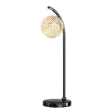 Luxurious Sparkling White Crystal Ball Arc Table Lamp Image - 5