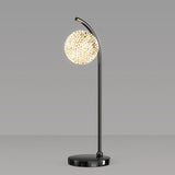 Luxurious Sparkling White Crystal Ball Arc Table Lamp Image - 6