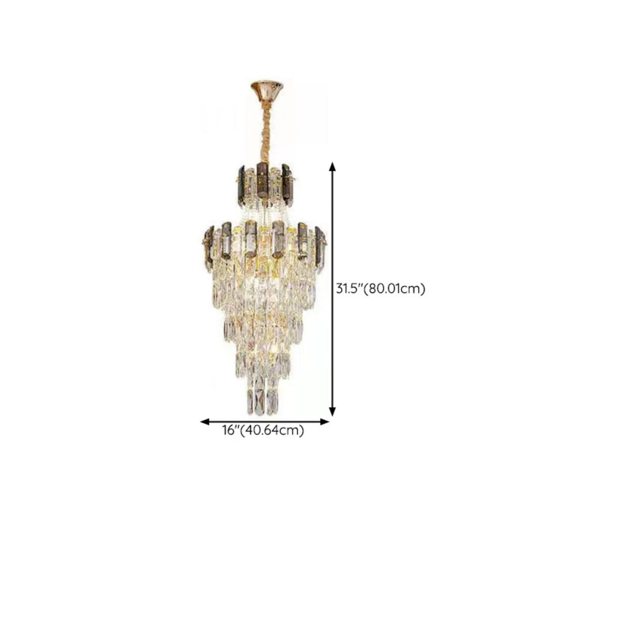 Luxurious Tiered Chain Faceted Crystal Chandelier 