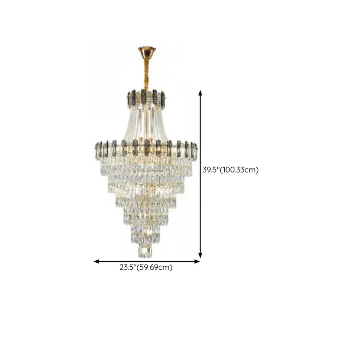 Luxurious Tiered Chain Faceted Crystal Chandelier Image - 15