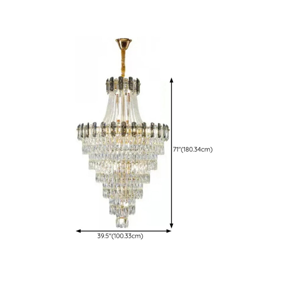 Luxurious Tiered Chain Faceted Crystal Chandelier Image - 17