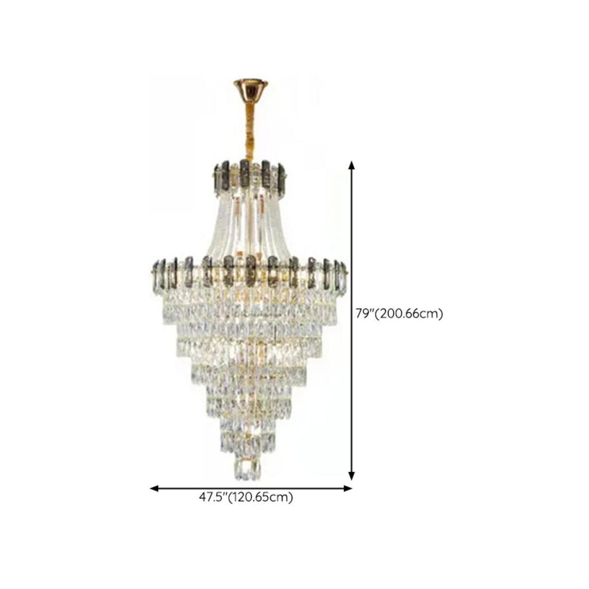 Luxurious Tiered Chain Faceted Crystal Chandelier Image - 18