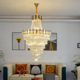 Luxurious Tiered Chain Faceted Crystal Chandelier Image - 4