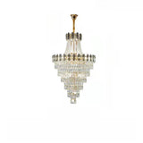 Luxurious Tiered Chain Faceted Crystal Chandelier Image - 6