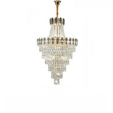 Luxurious Tiered Chain Faceted Crystal Chandelier Image - 8