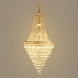 Luxurious Tiered Crystal Cascading Rock Glass Chandelier Image - 10