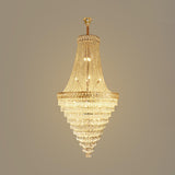 Luxurious Tiered Crystal Cascading Rock Glass Chandelier Image - 2