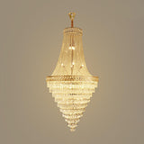 Luxurious Tiered Crystal Cascading Rock Glass Chandelier Image - 4