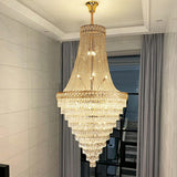 Luxurious Tiered Crystal Cascading Rock Glass Chandelier Image - 5