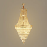 Luxurious Tiered Crystal Cascading Rock Glass Chandelier Image - 8