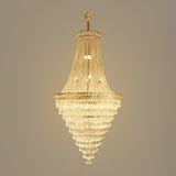 Luxurious Tiered Crystal Cascading Rock Glass Chandelier Image - 9