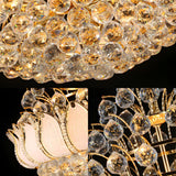 Luxurious Tiered Lotus Crystal Dining Room Chandelier Image - 5