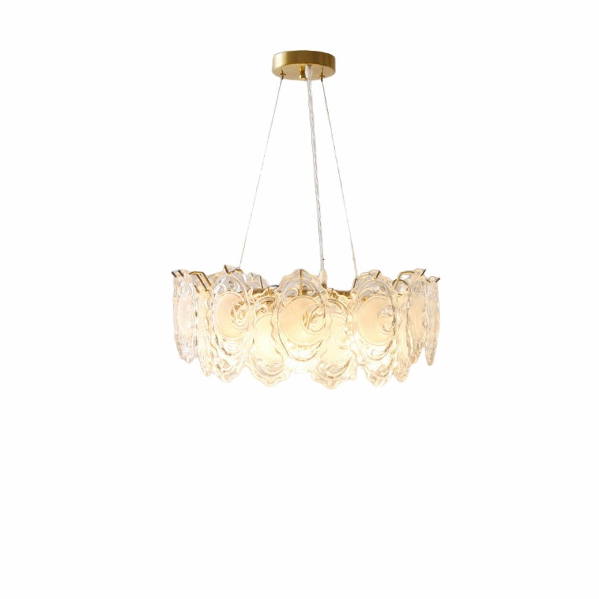 Luxury 2 Tiers Crystal Pearl Round Chandelier Image - 17