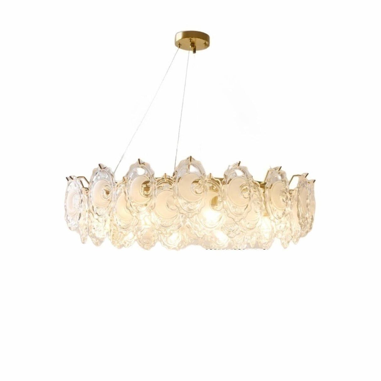 Luxury 2 Tiers Crystal Pearl Round Chandelier Image - 34