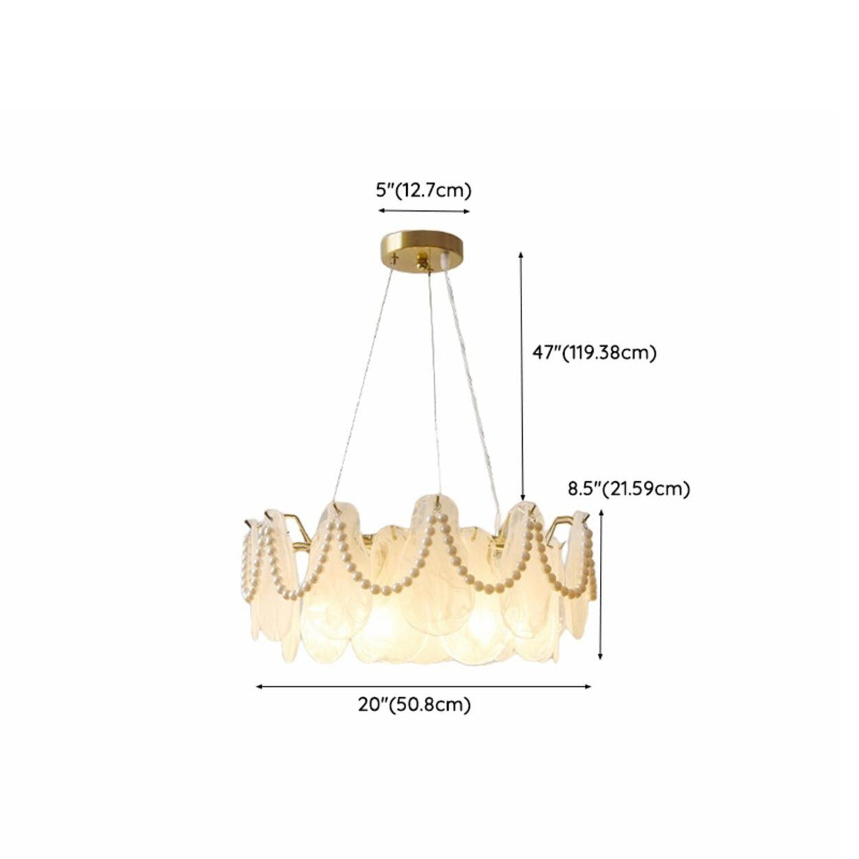 Luxury 2 Tiers Crystal Pearl Round Chandelier Image - 40