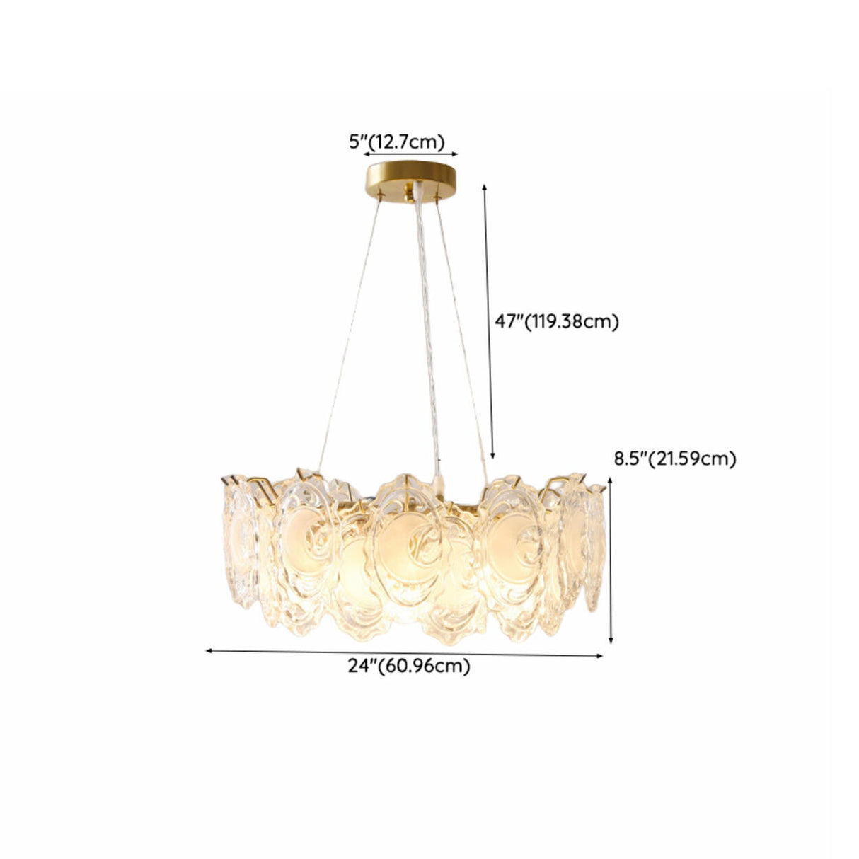 Luxury 2 Tiers Crystal Pearl Round Chandelier Image - 45