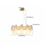 Luxury 2 Tiers Crystal Pearl Round Chandelier Image - 53