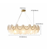 Luxury 2 Tiers Crystal Pearl Round Chandelier Image - 54