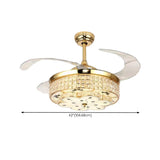 Luxury 3 Gear Crystal Retractable Chandelier Fan Light Image - 20