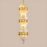 Luxury 3 Tiers Grand Golden Clear Crystal Chandelier Image - 3