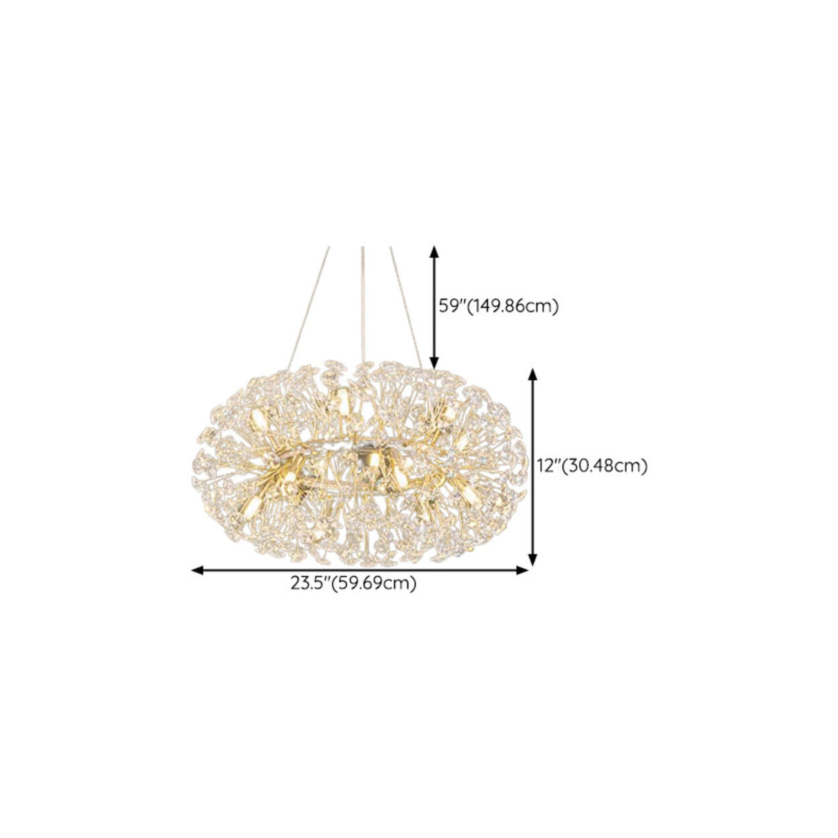 Luxury Adjustable Height Drum Crystal LED Chandelier 