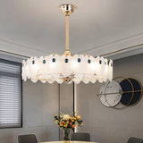 Luxury Adjustable Tricolor LED Chandelier Fan Light Image - 1