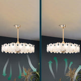 Luxury Adjustable Tricolor LED Chandelier Fan Light Image - 16