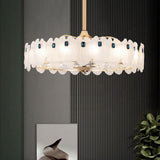 Luxury Adjustable Tricolor LED Chandelier Fan Light Image - 17