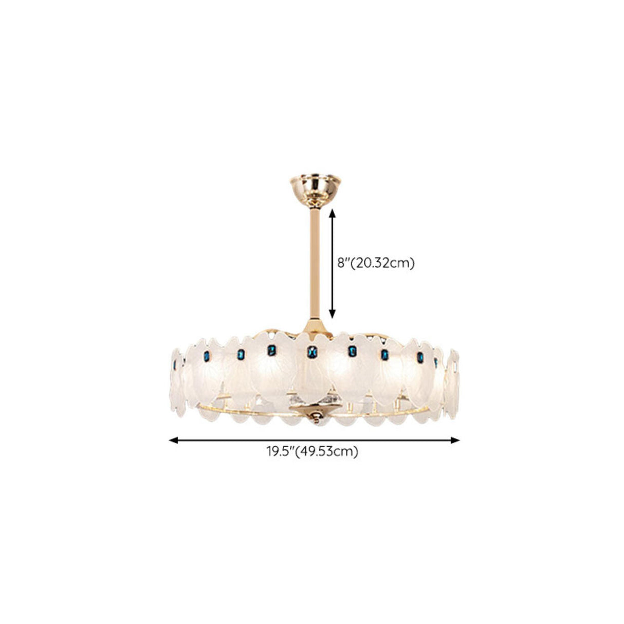 Luxury Adjustable Tricolor LED Chandelier Fan Light 